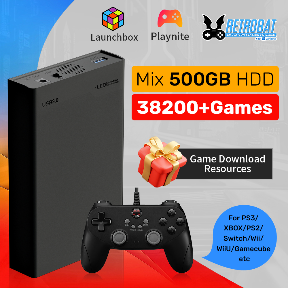 Gaming Console Os - HDD Game 500GB Retrobat & Launchbox