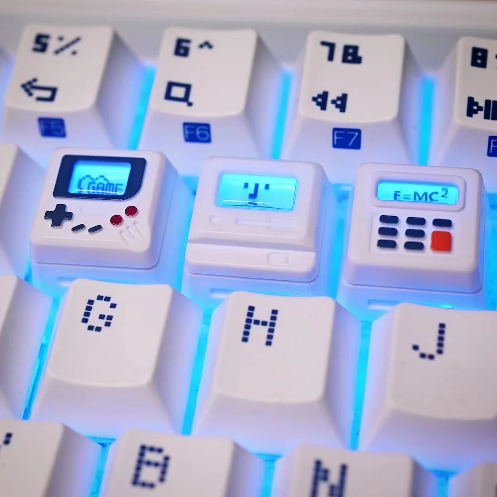 Gaming Console Vintage - K-04 Set Keycap Retro Transparan 3-in-1