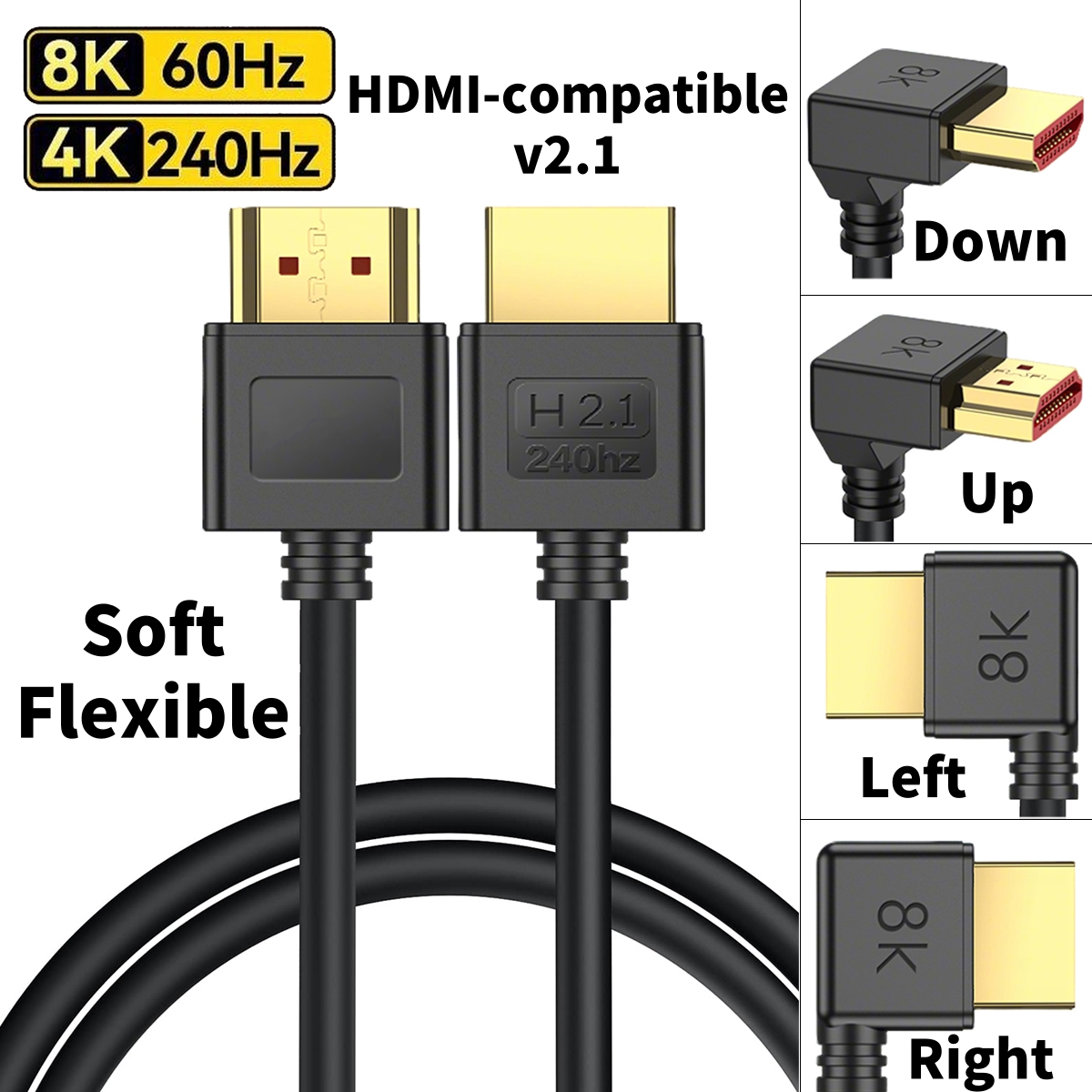 Hdmi Cable 2.1 - Kabel 2.1 Kompatibel dengan HDMI Sudut