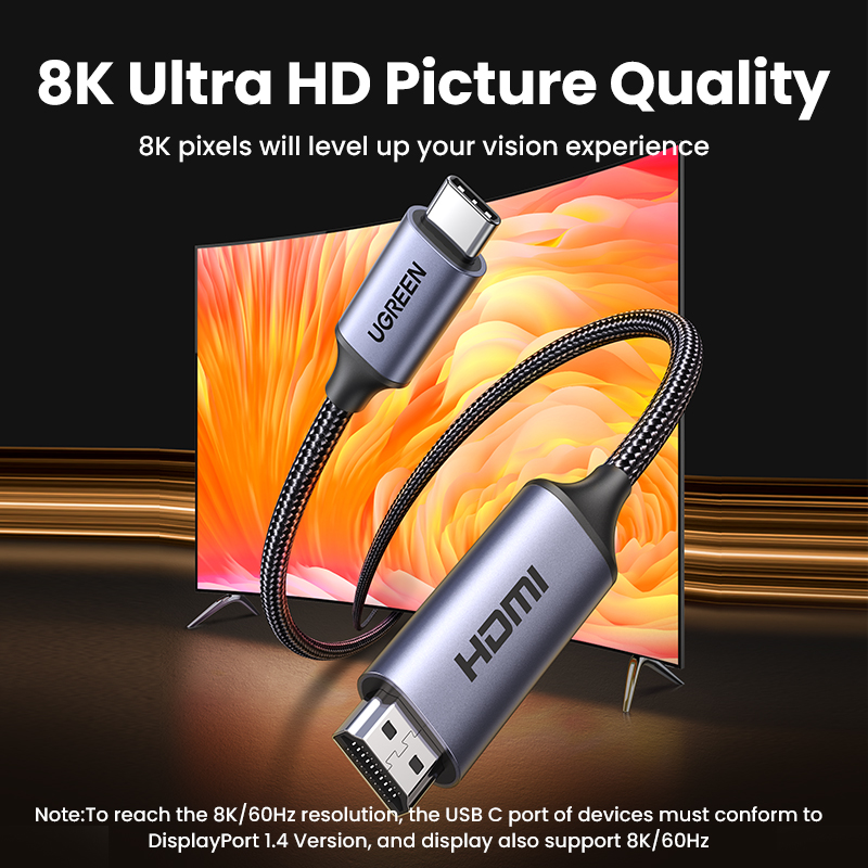 USB C ke 4K 8K kabel yang komp - Hdmi Cable 2.1 ulasan dan harga