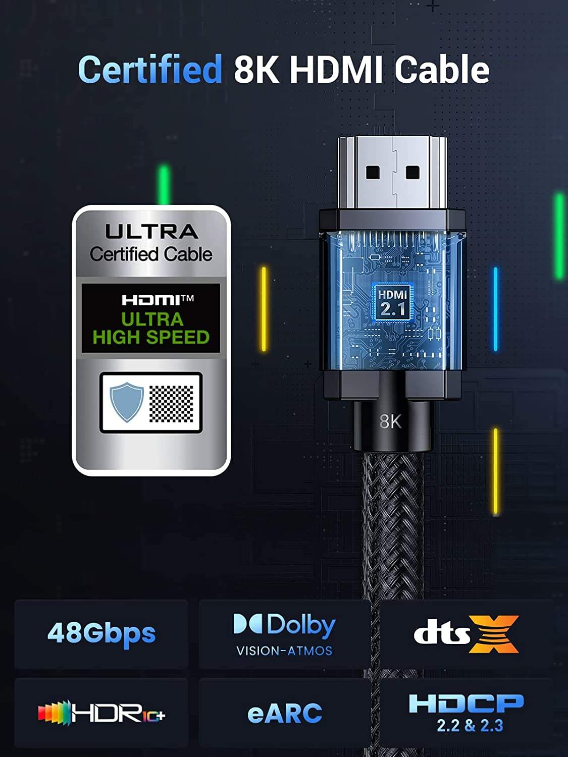 Kabel HDMI 8K ke HDMI 2.1 untu - Hdmi Cable 2.1 ulasan dan harga